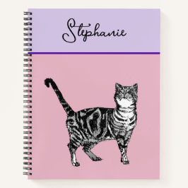 Katten Tabby Pastel Katten Dames Roze Roze Huisdie Notitieboek