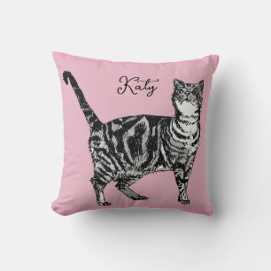 Katten Tabby Pastel Katten Meisjes Roze Roze Huisd Kussen