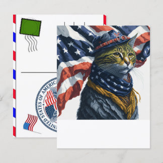 Katten Tabby Poot Katachtige VS Onafhankelijkheids Feestdagenkaart