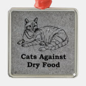 Katten tegen droge voeding metalen ornament (Voorkant)
