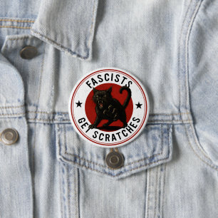Katten Tegen Fascisten Ronde Button 7,6 Cm