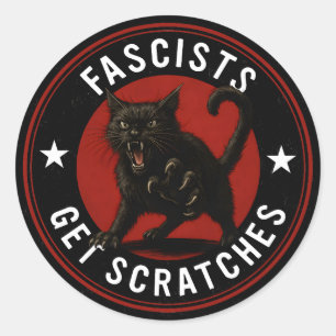 Katten Tegen Fascisten Ronde Sticker