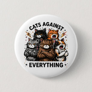 Katten Tegen Ronde Button 5,7 Cm