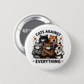 Katten Tegen Ronde Button 5,7 Cm (Voorkant /achterkant)