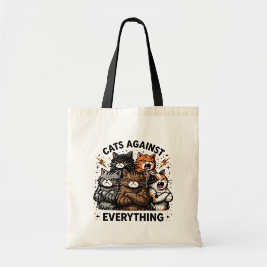 Katten Tegen Tote Bag (Voorkant)