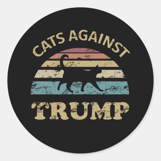 Katten tegen Trump Ronde Sticker (Voorkant)