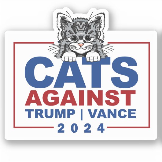 Katten tegen Trump Vance Sticker (Voorkant)