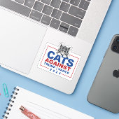 Katten tegen Trump Vance Sticker (Laptop met iPhone)