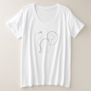 Katten Tekening in Eén Lijn Kunst Grote Maat T-shirt