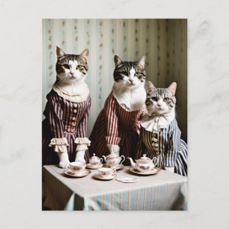 Katten Thee Feestje Briefkaart