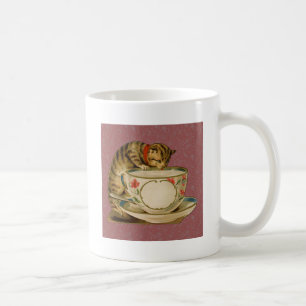 Katten Theekopje Schattig Vintage Victoriaans Huis Koffiemok