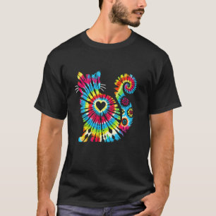 Katten Tie Dye Kleurrijk Huisdier Moeder Vader Lie T-shirt