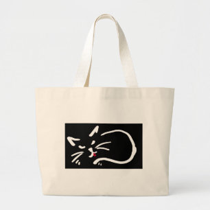 Katten Tong schattig rood zakje Grote Tote Bag