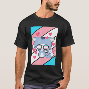 Katten Trots hart Transgender Vlag LGBT Trots Bond T-shirt