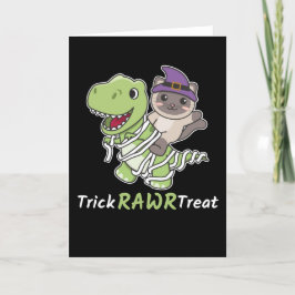Katten Truc Rawr Traktatie T-Rex Mummie Kostuum Feestdagen Kaart