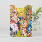 Katten Tuinfeest Kaart (Staand voorkant)