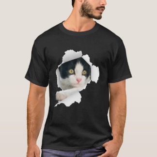 Katten, Tuxedo-katten, Katten gescheurd doek, Kitt T-shirt