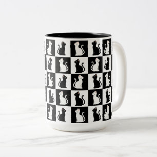 katten tweekleurige koffiemok