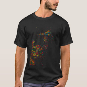 Katten UFO Pointillisme Kunst Kitten Liefhebber St T-shirt