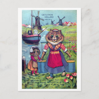 Katten uit Nederland - Louis Wain Feestdagenkaart