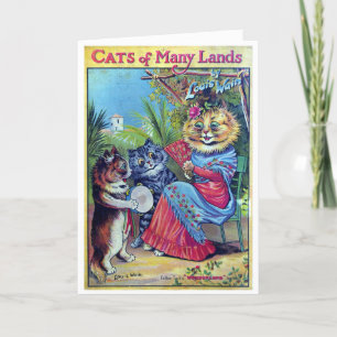 Katten van vele landen - Louis Wain Bedankkaart