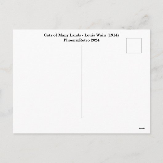 Katten van vele landen - Louis Wain Feestdagenkaart (Achterkant)