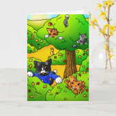 Katten verbergen en zoeken kaart (Gele Bloem)