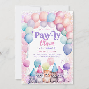 Katten Verjaardag Kitten Feestje Poes Meisje Kaart