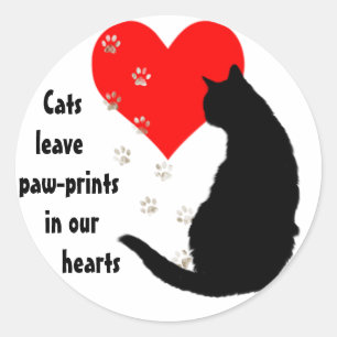 Katten verlaten Paw-Prints in onze Hearts sticker