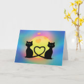 Katten verliefd kaart (Gele Bloem)
