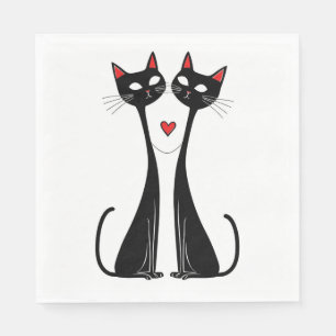 Katten verliefd servet