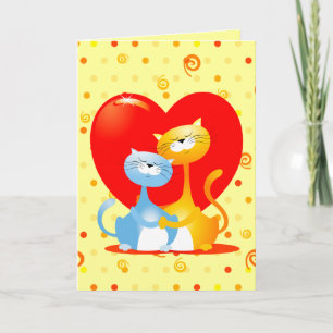 Katten verliefd, wenskaart kaart