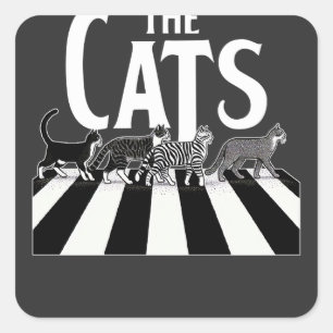 Katten Vierkante Sticker