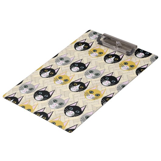 Katten visgraat beige klembord (Gekanteld)