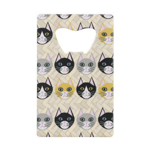 Katten visgraat beige kredietkaart flessenopener
