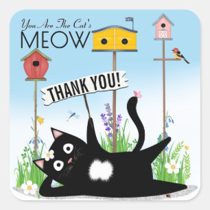Katten Vogels Tuin Dank U Vierkante Sticker