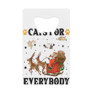 Katten voor alle kerstfeestdagen voor kerstmis kredietkaart flessenopener