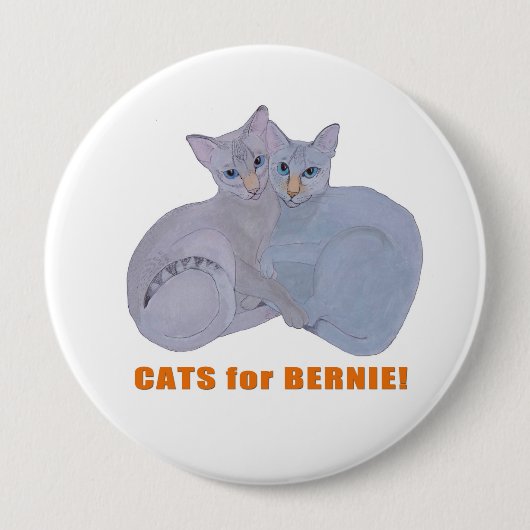 Katten voor Bernie! Ronde Button 4,0 Cm (Voorkant)