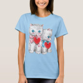 katten voor de Valentijnsdag, Retro Kitten T-shirt (Voorkant)