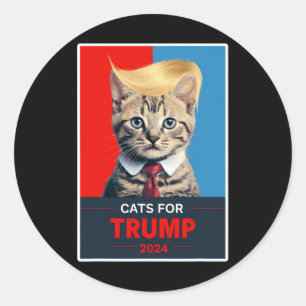 Katten voor de verkiezing van Trump 2024 1 Ronde Sticker
