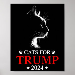 Katten voor de verkiezing van Trump 2024 maken kat Poster
