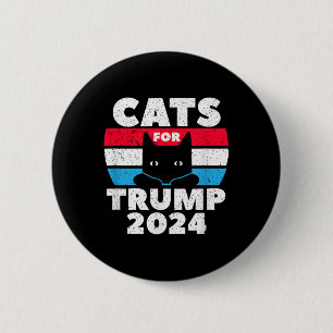 Katten voor de verkiezingen voor Trump 2024 Ronde Button 5,7 Cm