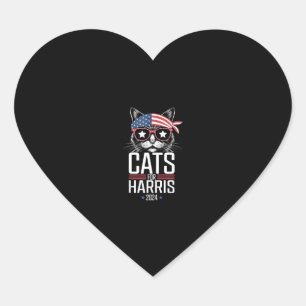 Katten voor Harris 2024 - Kamala Harris voor Presi Hart Sticker
