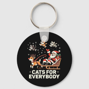 Katten voor iedereen - Grappige Kerstkattenkerstvr Sleutelhanger