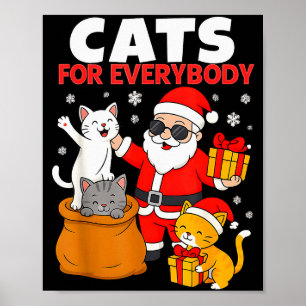 Katten voor iedereen Grappige Kerstmis Kat Xmas Si Poster