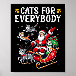 Katten voor iedereen Kerst Kat Grappig Poster