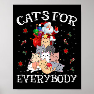 Katten voor iedereen Kerst Kat Leuk Kerstmis Pa Poster
