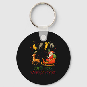 Katten voor iedereen Kerst Mopcat Kerstman Sleutelhanger