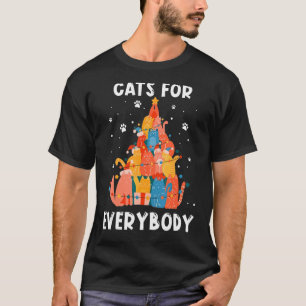Katten voor iedereen kerstfeestelijke kerstboom t-shirt