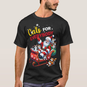 Katten voor Iedereen Kerstmis Kat Grappige Kerstmi T-shirt